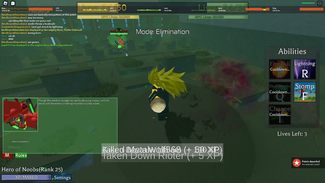 Traitor Colossal Vs Atomic Experiment (OLD) - Noobs vs Zombies Realish Reborn