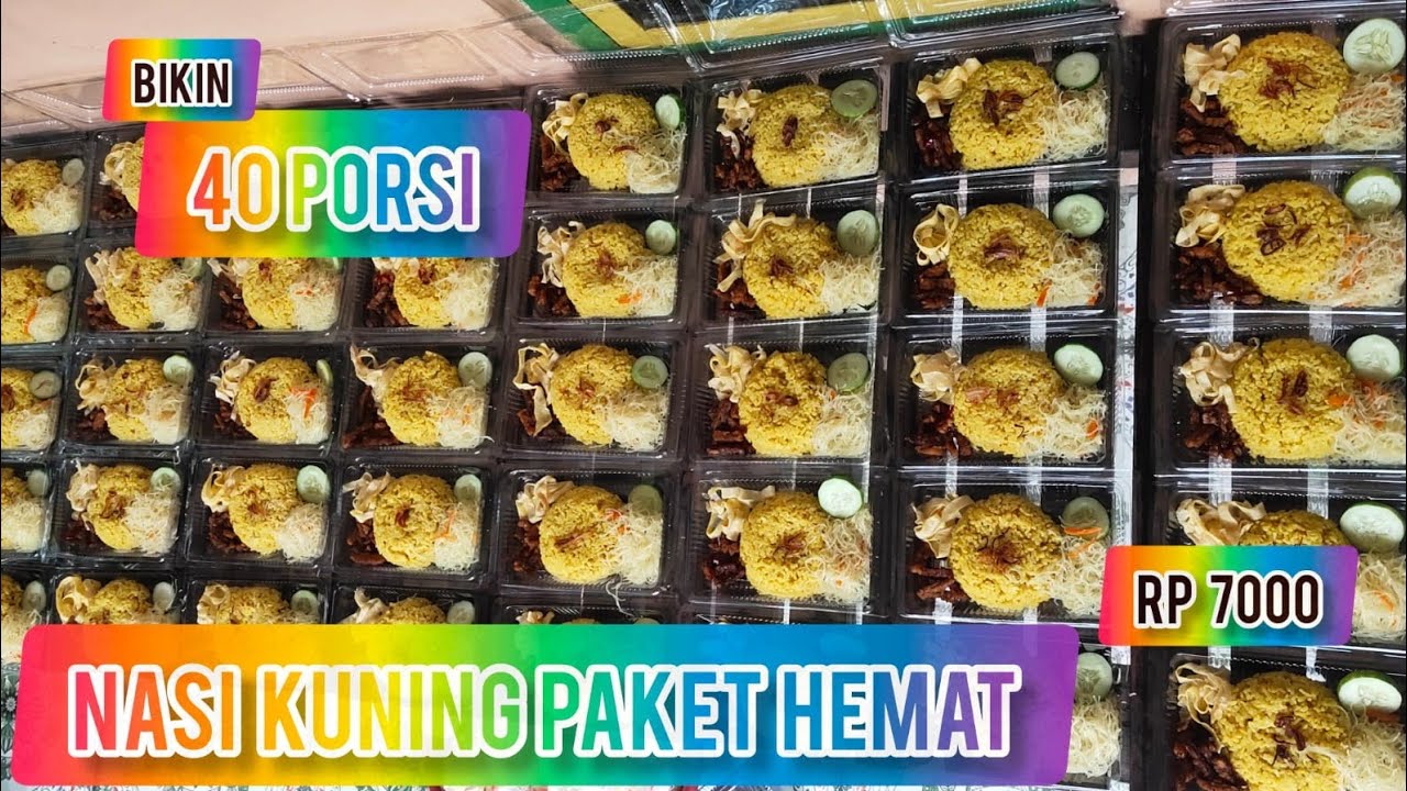 BIKIN 40 PORSI NASI KUNING PAKET HEMAT HARGA 7.000 ‼️ DAILY VLOG 9 || #nasikuning #nasikuningenak