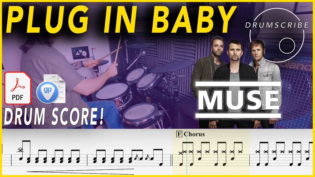 Plug in Baby - Muse | DRUM SCORE Sheet Music | #139 DRUMSCRIBE