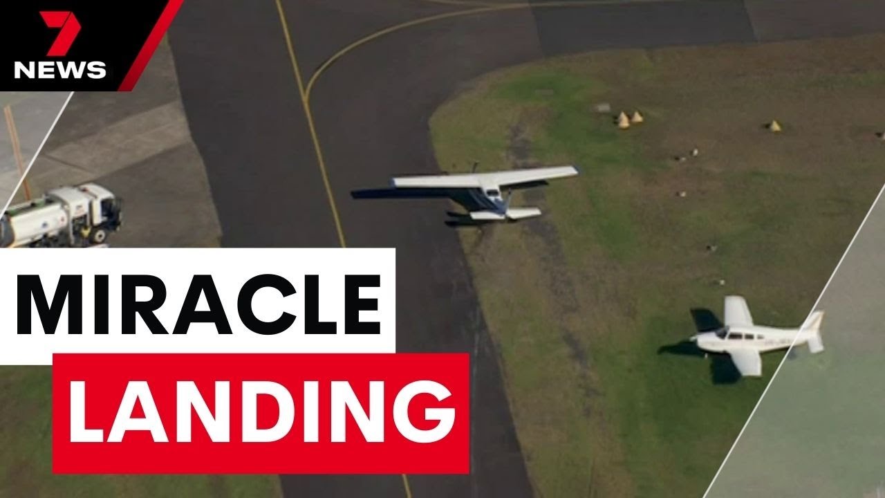A light plane's heart stopping crash landing | 7 News Australia