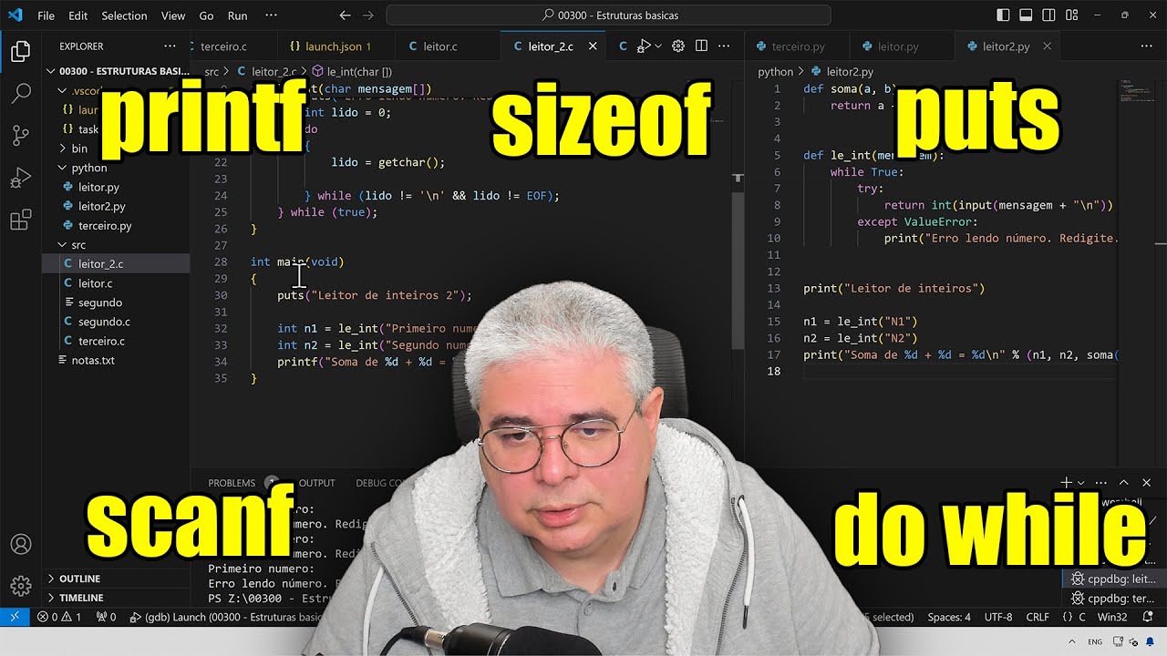 Estruturas básicas - Linguagem C para quem já programa em Python