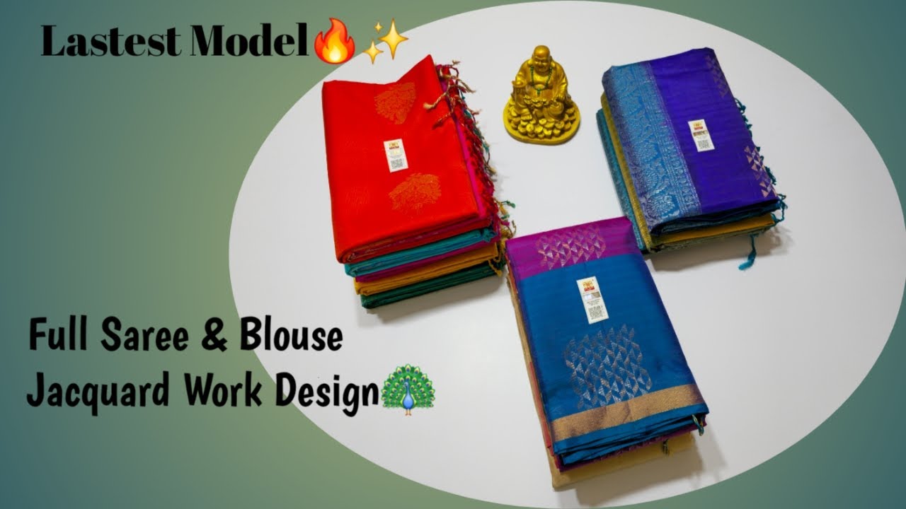 Full Saree & Blouse Jacquard Work Design | Soft Silk Sarees With Price | Beautiful Silk Sarees