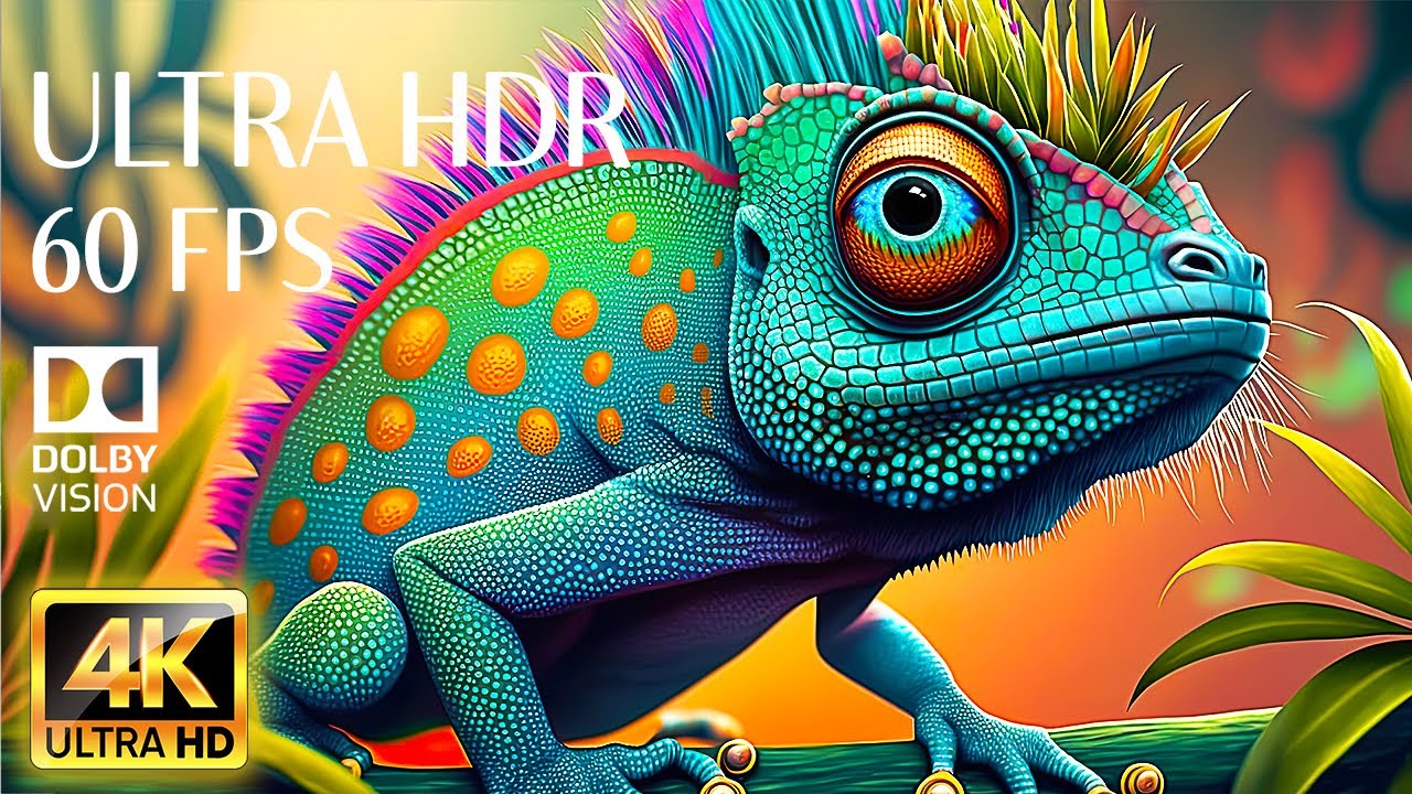 COLORS OF ANIMALS 4K Video HDR 60fps - Peaceful Music With Dolby Vision Film (Colorful Dynamic)