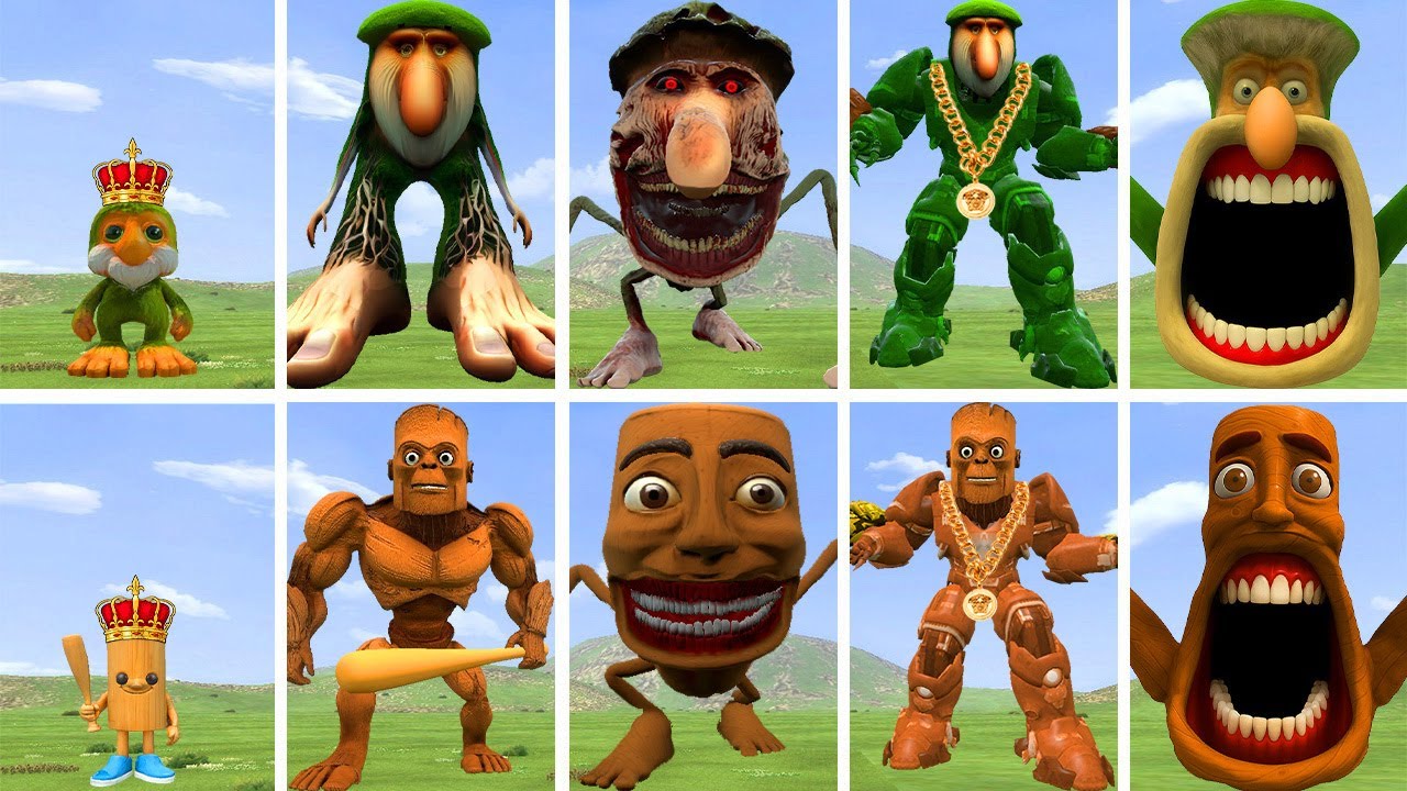 ALL THE NEW EVOLUTIONARY FORMS OF THE MONSTER BRR BRR PATAPIM VS TUNGTUNG SAHUR IN GARRY'S MOD !