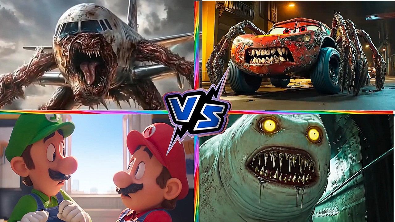 McQueen MONSTER VS SUBPER Mario VS Head Eater VS  Train EATER  Tiles Hop EDM Rush 🎮