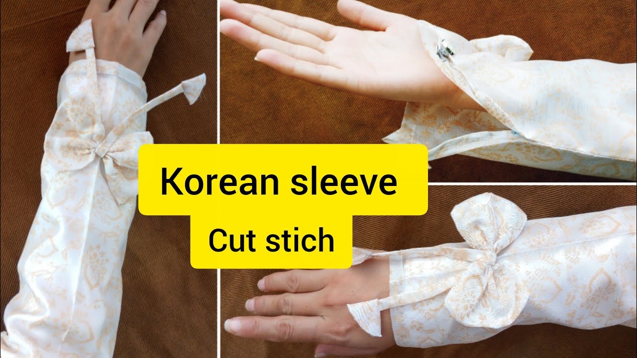 Tich Button Sleeve Design with Clip |Stylish Korean Sleeves Cutting & Stitching|Korean sleeve design
