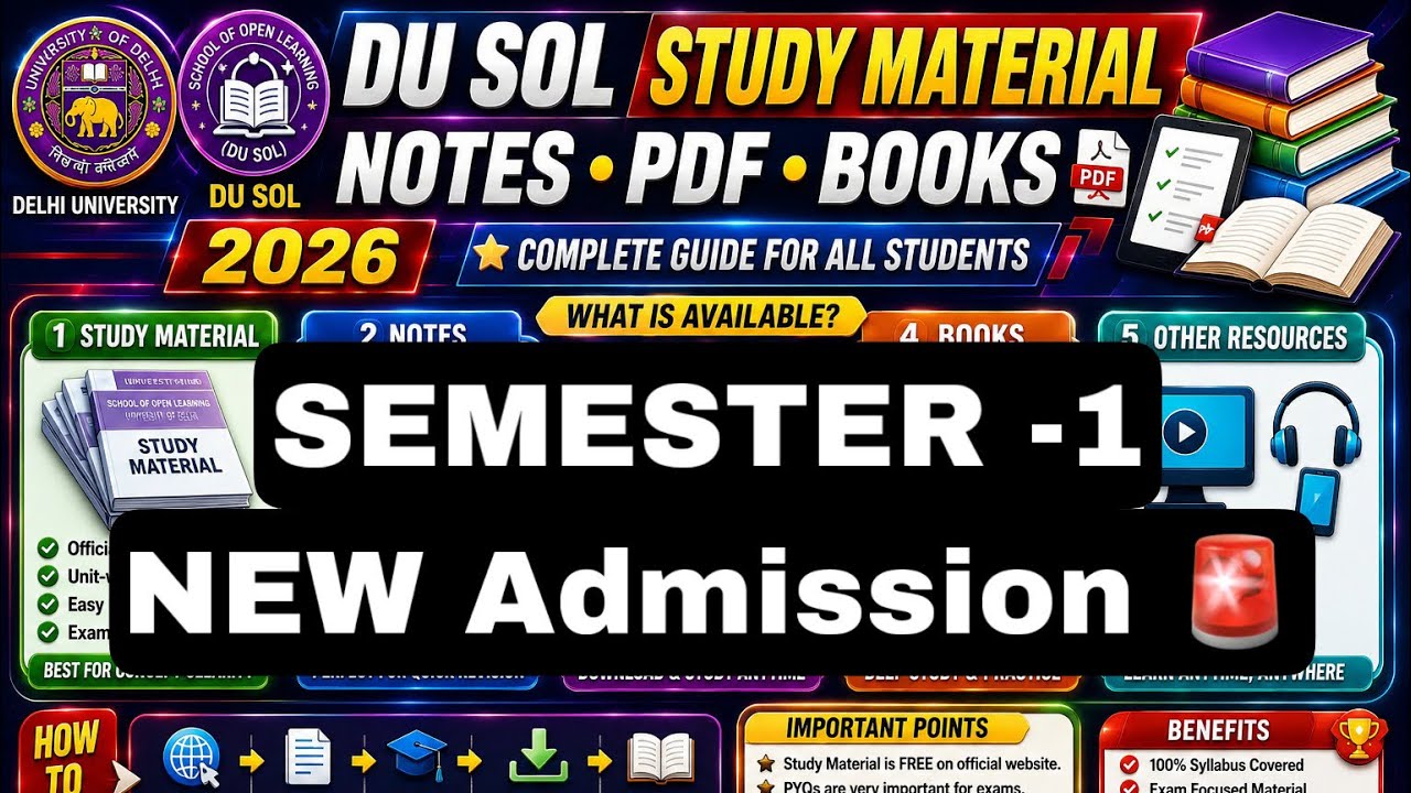 🚨NEW SOL ADMISSION BOOKS STUDY MATERIAL 2026 NEW BOOKS🔥#du#sol#ignou#exam#2026