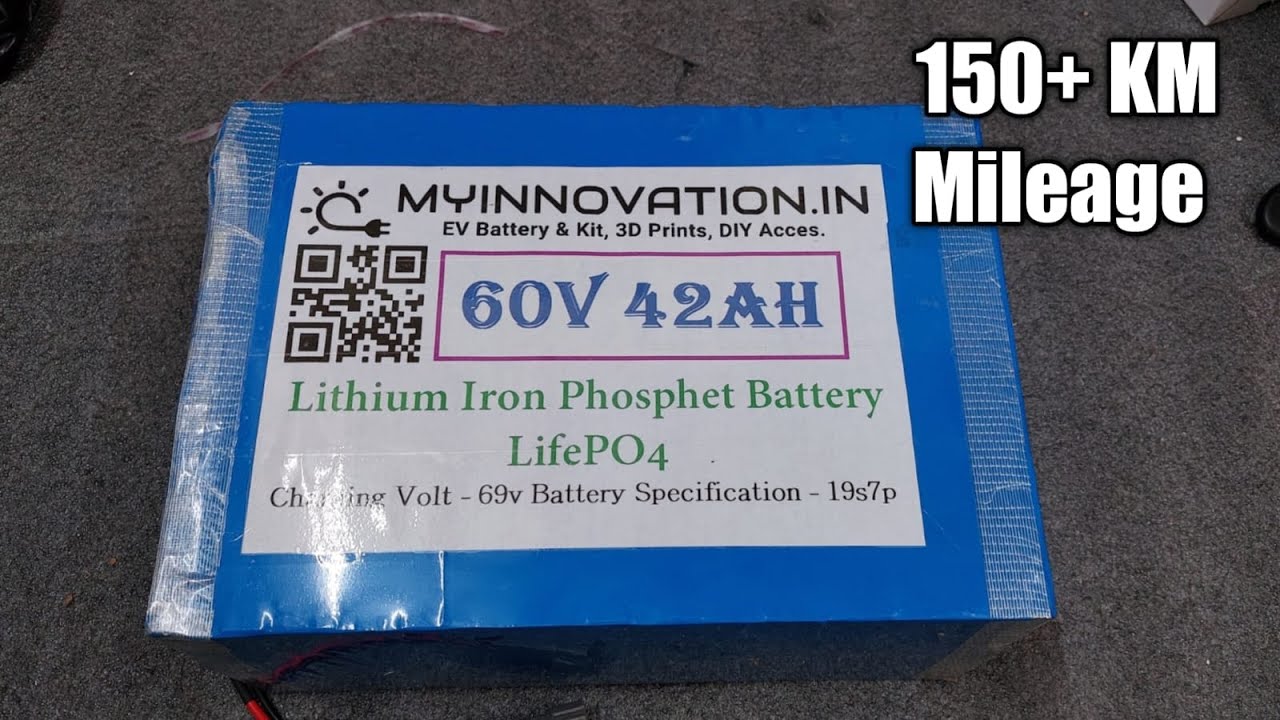 100+ km Mileage 60V 42AH Lithium Battery, 6 Years Life, 3 Years Warranty