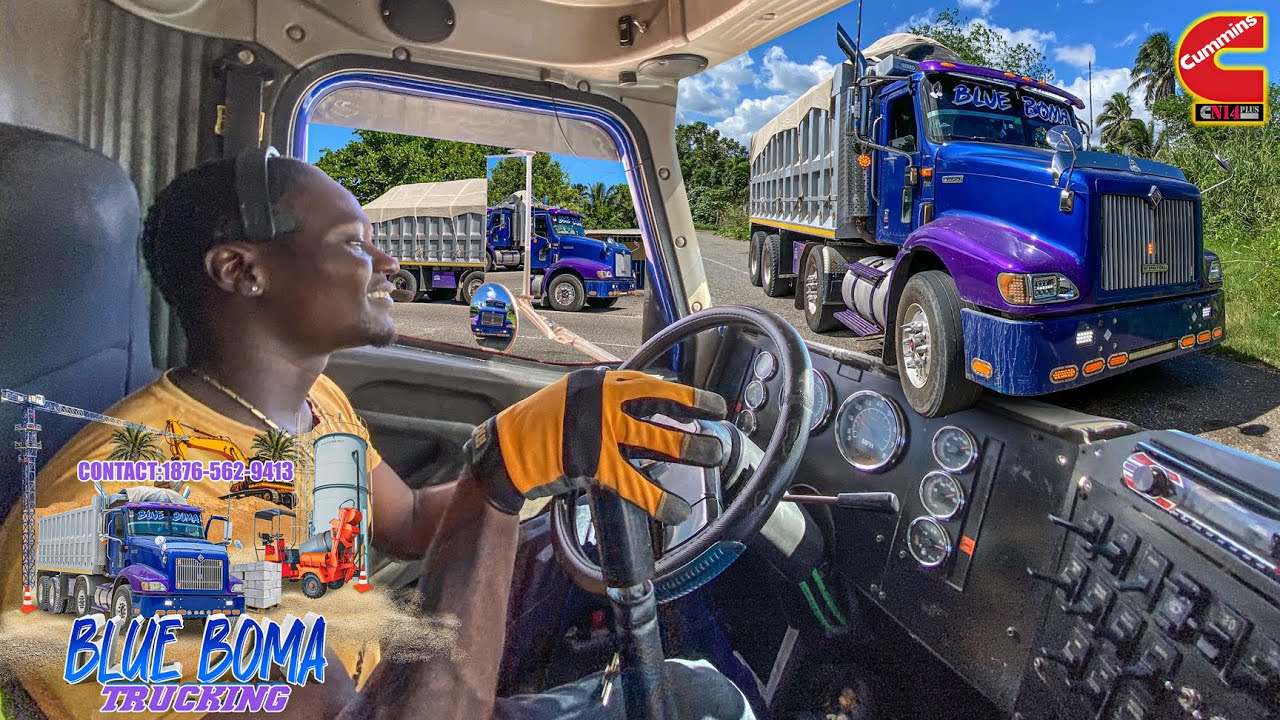 Blue Boma In Action | Hauling A Load Of Hydrate | CummnsN14 | International Truck | Jamaican Trucker
