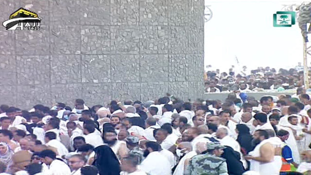 الحجاج يرمون جمرة العقبة الكبرى السبت 10-12-1435 يوم النحر عيد الأضحى 4-10-2014 الجمره الكبرى 2014