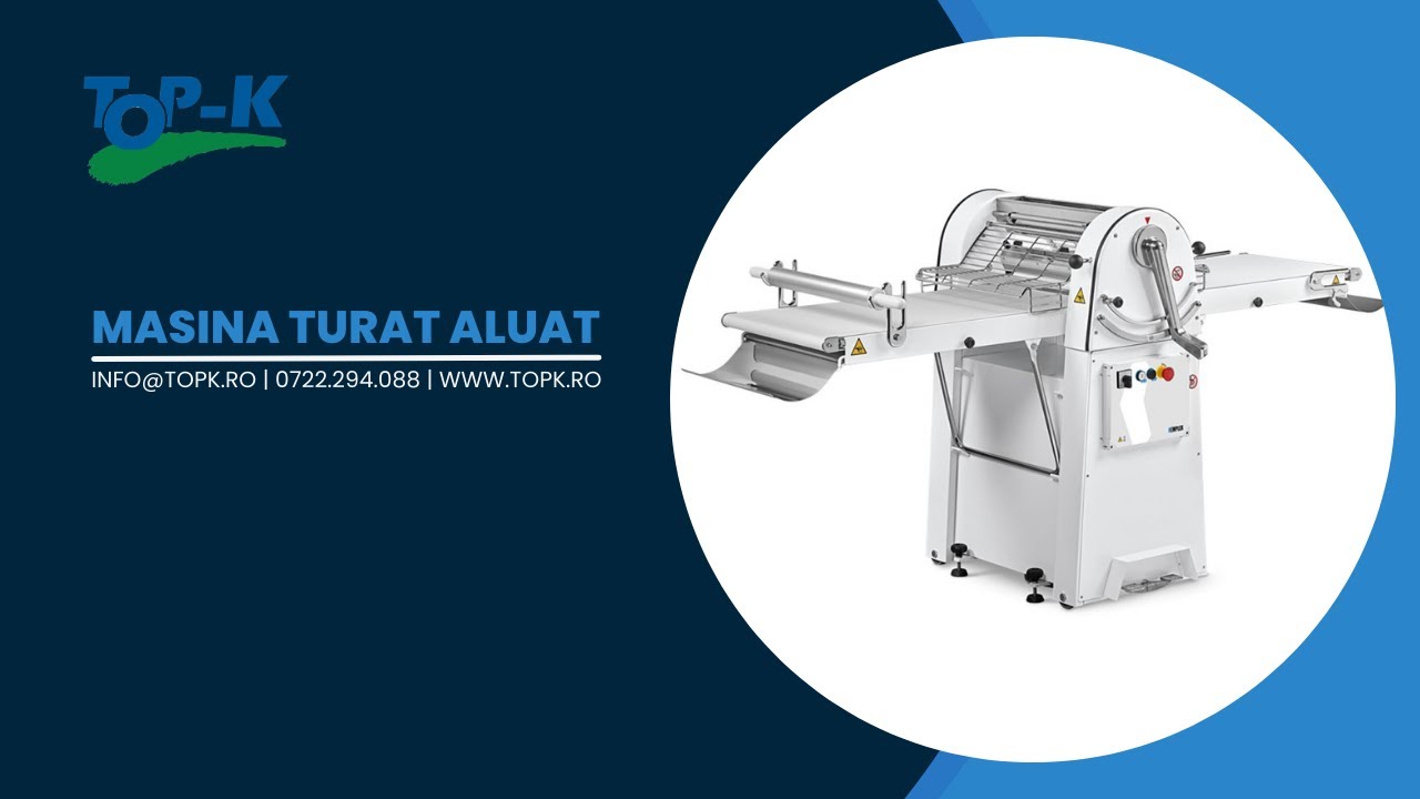 Mașină de turat aluat profesională | Viteză variabilă, bandă 95 cm – Topk.ro