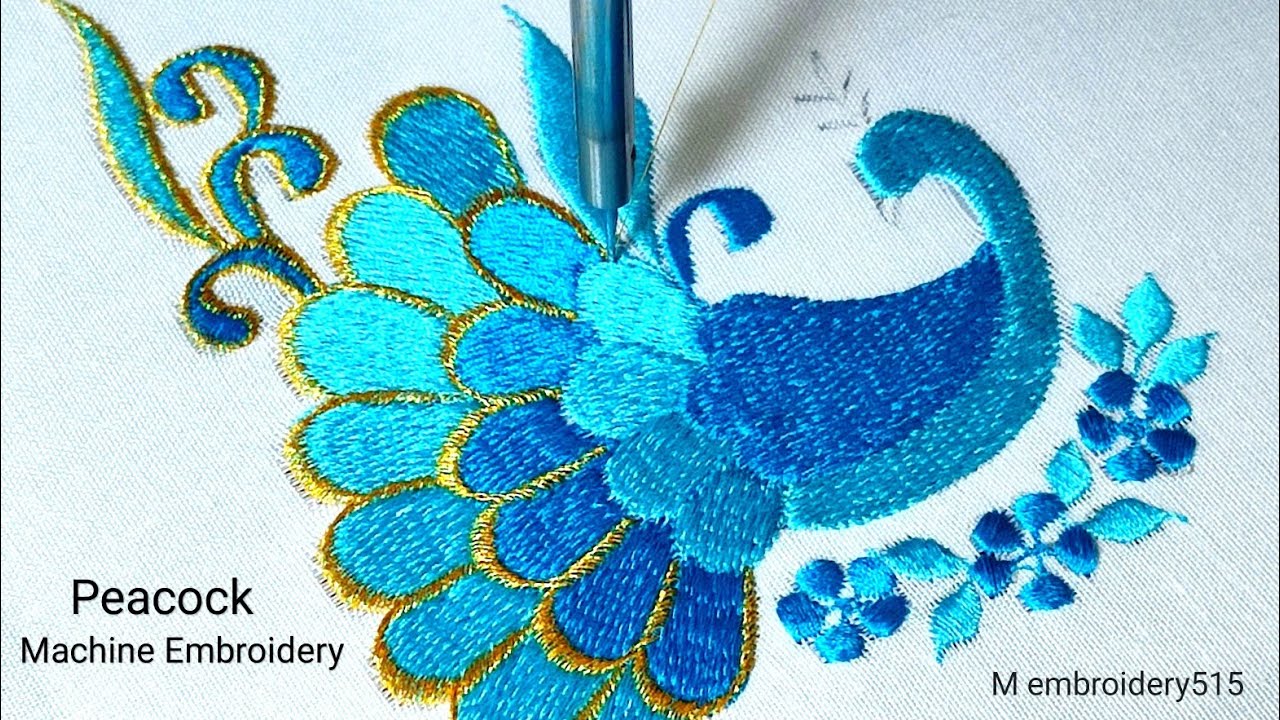Peacock Embroidery Design Machine Embroidery Industrial Zigzag Machine
