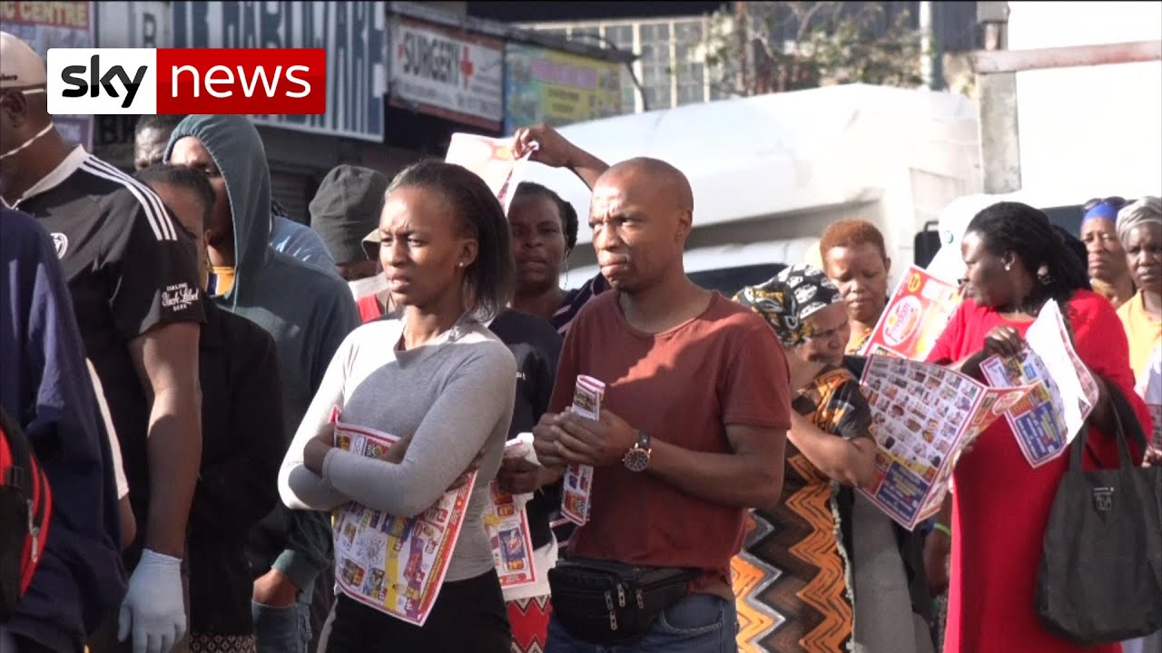 South Africa's first day of lockdown ends in chaos
