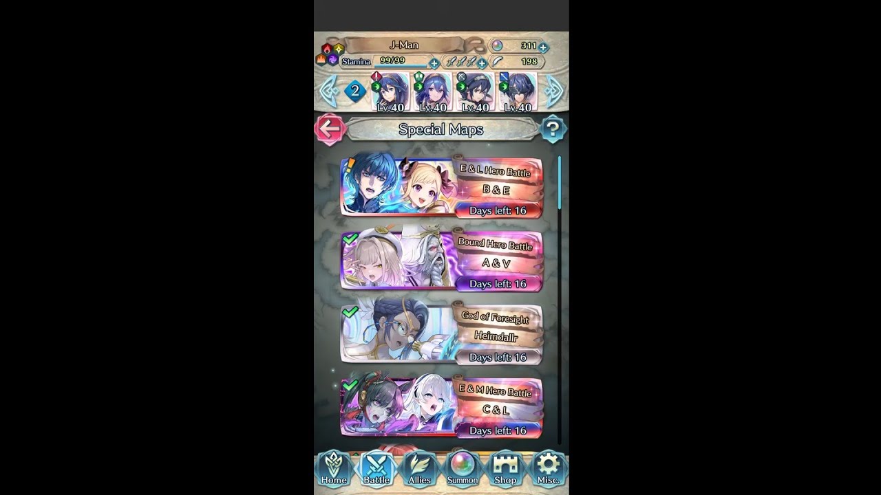 [8] Fire Emblem Heroes | B & E: E & L Hero Battle, Abyssal, Lucina Emblem, Blind Clear