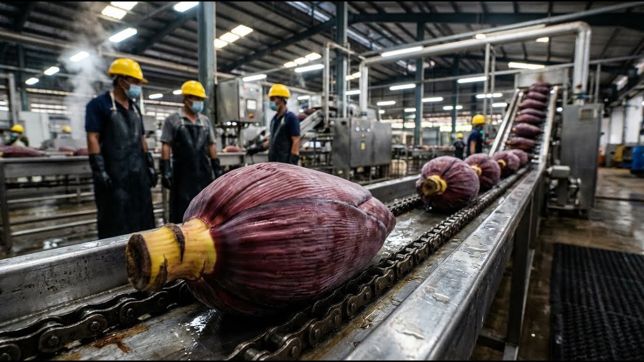 Inside a Rough, Old-School Banana Blossom Factory | Full Process