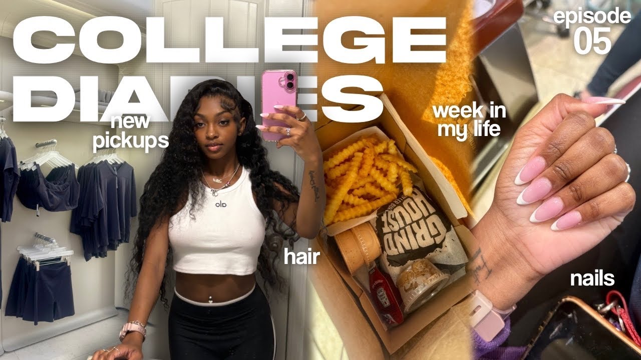 College Diaries 05❀⋆.ೃ࿔*|COLLEGE WEEK IN MY LIFE|new pickups,hair,nails,days in my life|THEMIAAMARI
