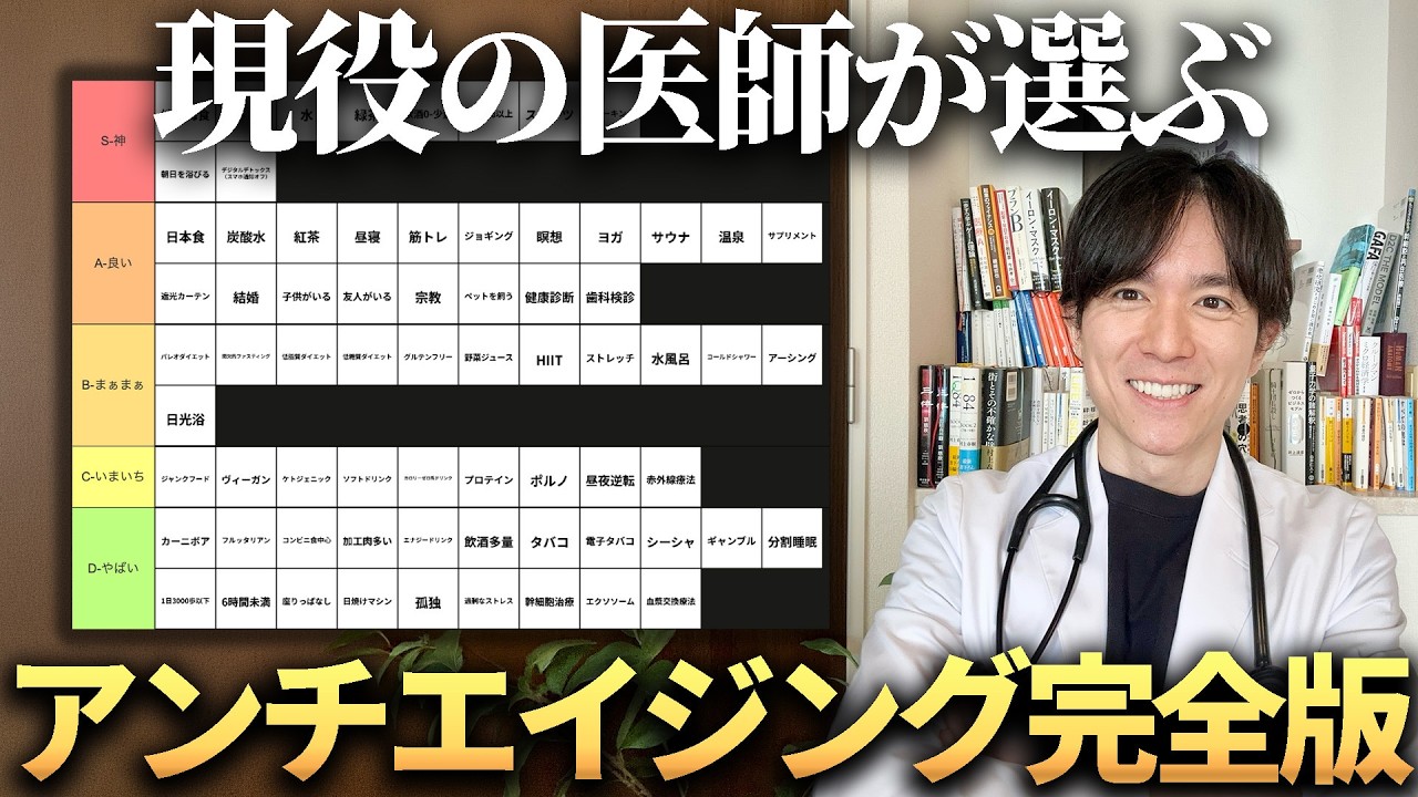 【医師が本気で格付け】若返り習慣Tierランキング作ってみた。