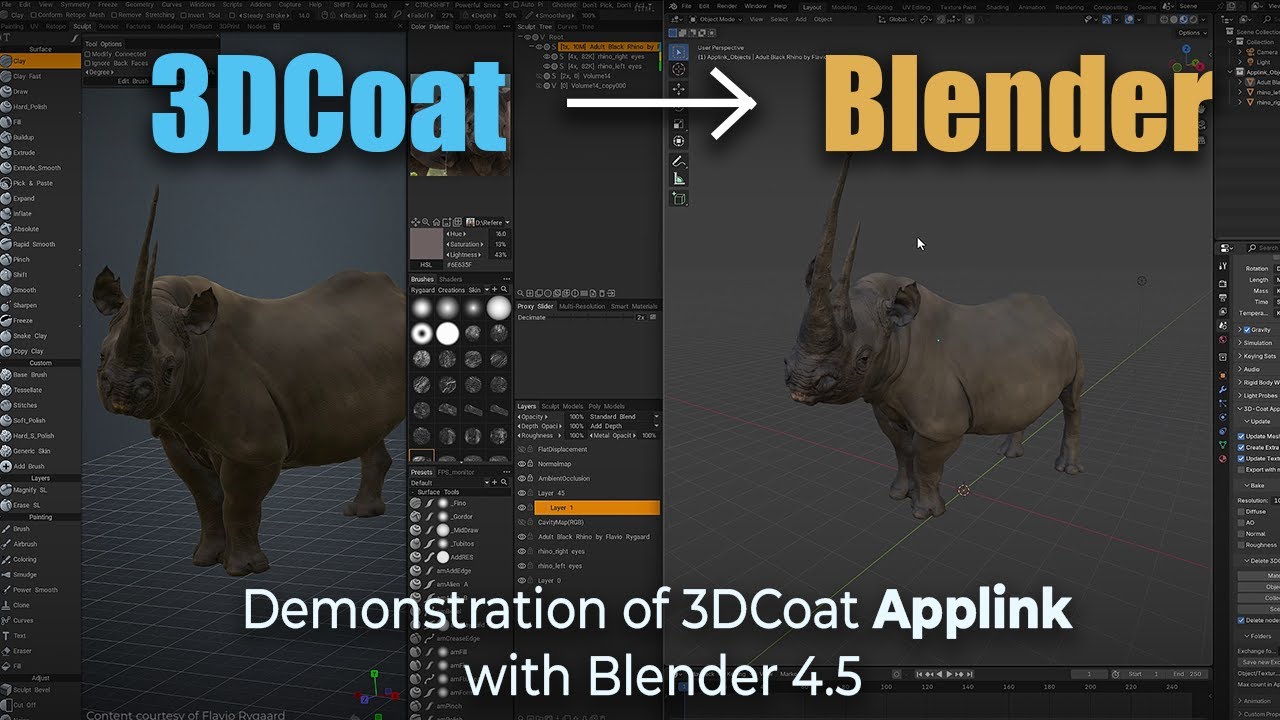 Демонстрация 3DCoat Applink с Blender 4.5. Рождественская распродажа 3DCoat 2025 продлится до 7 я...