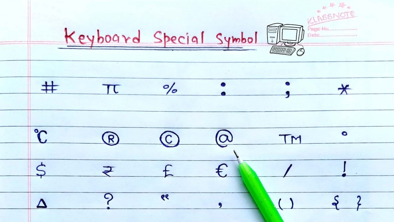 Name Of Keyboard Symbols | Special Symbols & Characters