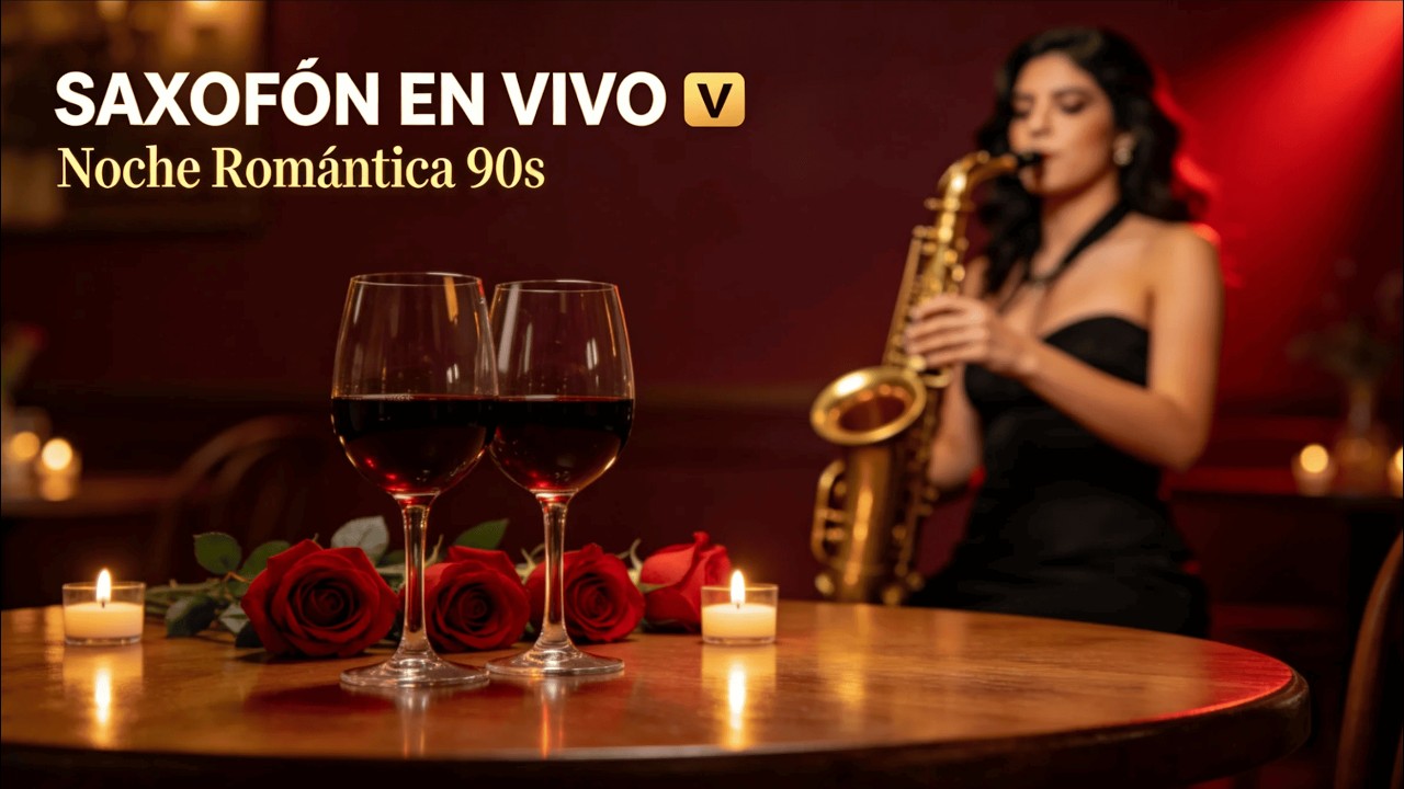 Saxofón Romántico EN VIVO 🔴 Música y Boleros de los 90 Para una Noche Especial