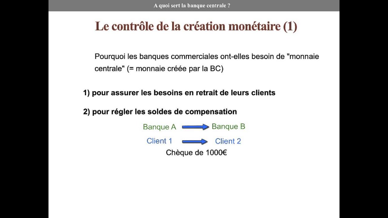 A quoi sert une banque centrale (partie 1)