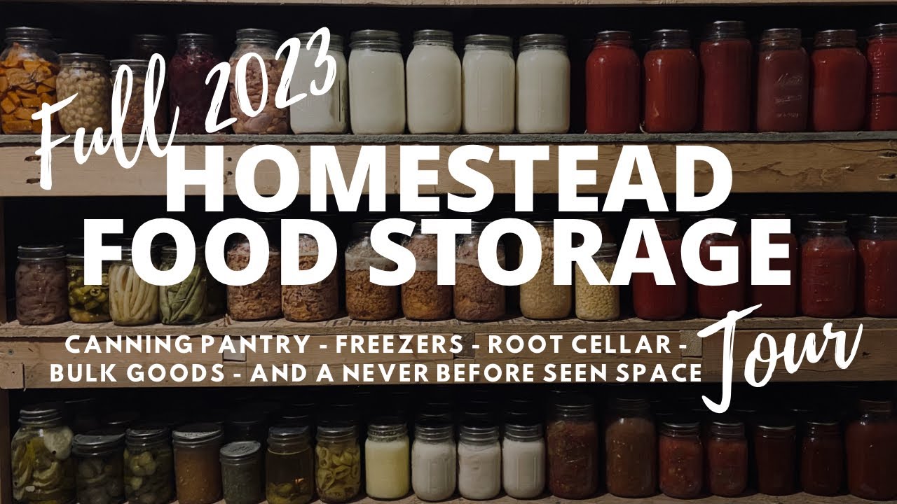 Tour Our ‘23 Homestead Food Storage! Root Cellar - Canning Pantry - Freezer Organization - Bulk Good