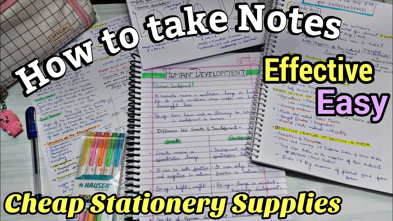 ✨️How to take notes for New grade or Exam | Easy & Effective + Affordable stationery supplies✨️