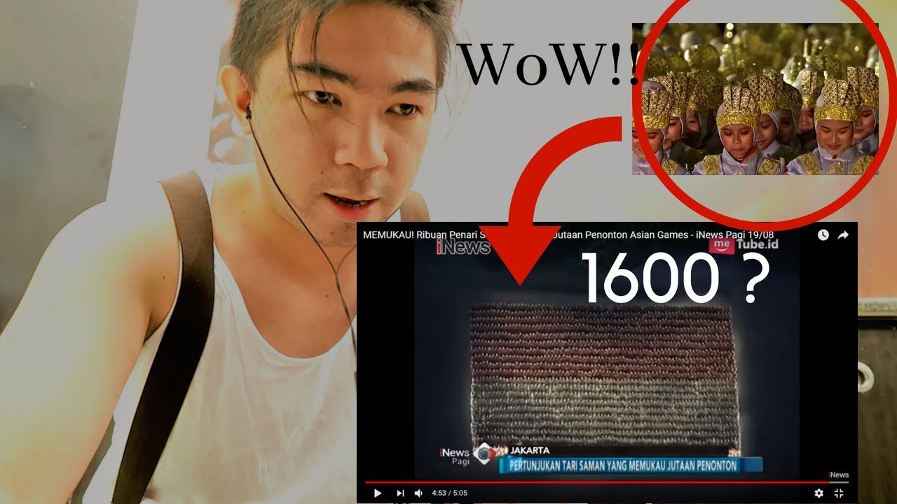 TARI SAMAN-TARI RATOH JAROE Dari Indonesia FULL VIDEO-ASIAN GAMES 2018 OPENING CEREMONY [reaction]