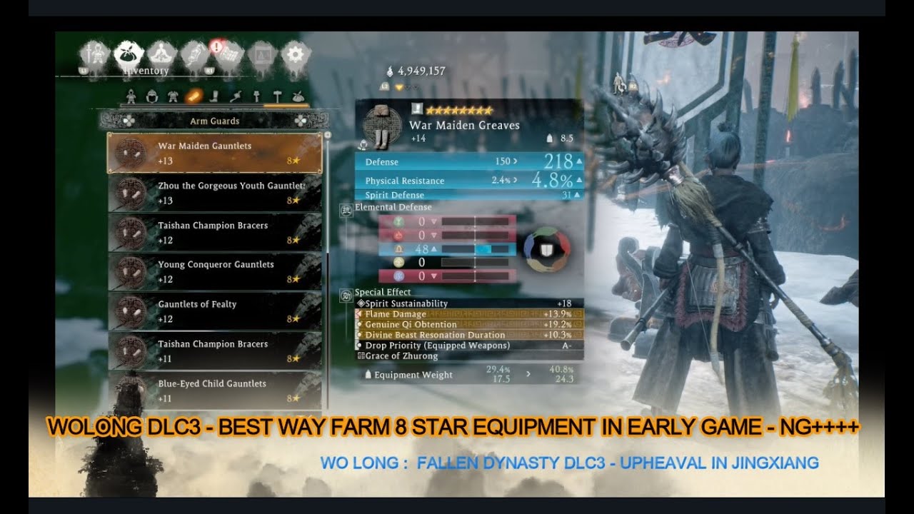 Wo Long Fallen Dynasty DL3 : How to farm 8 star equipment in early game - NG++++