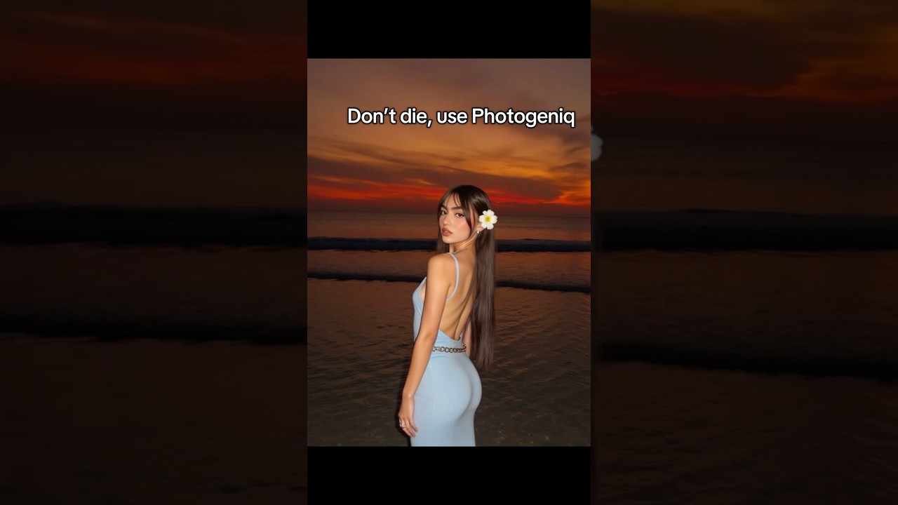 Sunset beach pics, try this #ai #aiphotos #aipictures #photogeniq #sunsetphotography  #photoshoot