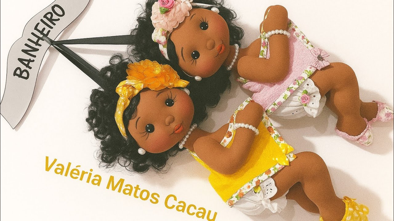 Boneca Negra - Enfeite de Porta de Banheiro - PARTE 2