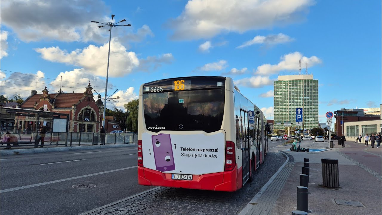 [GAiT] Mercedes-Benz O530G Citaro C2 #2665 - linia 186, kierunek Plac Solidarności