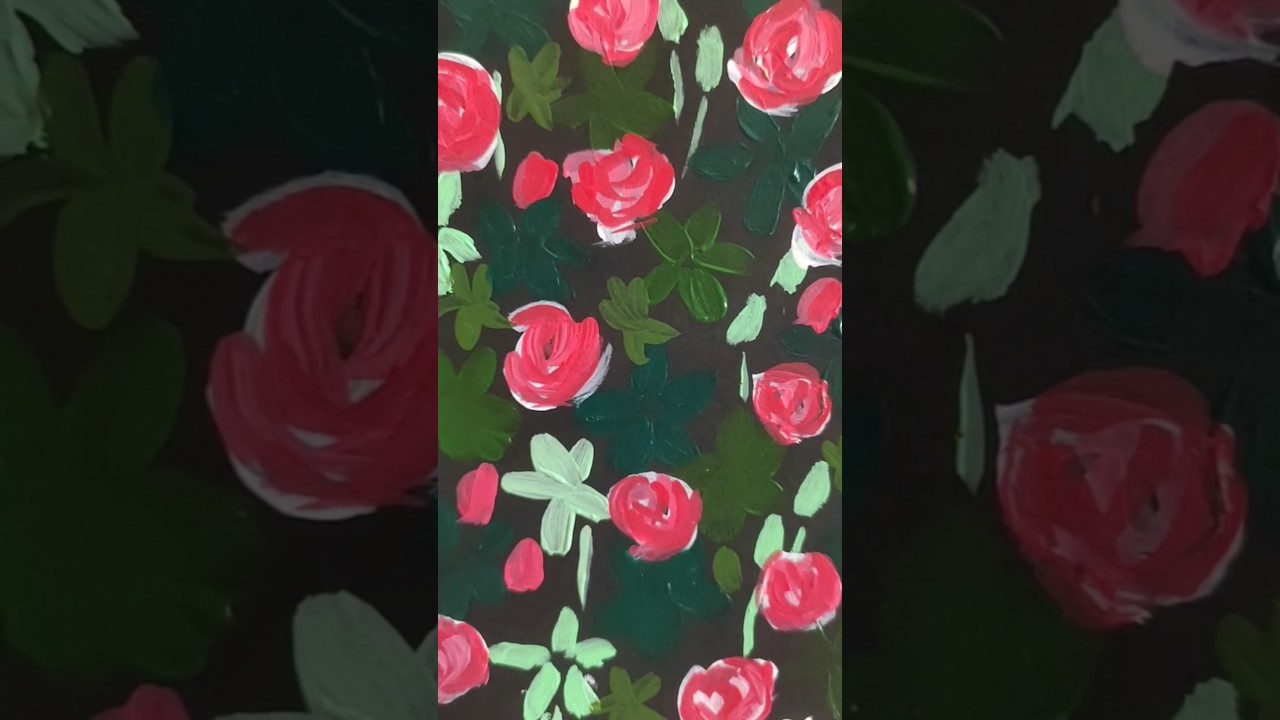 Painting 3d flower's🌹amazing creativity,love playing with colours n brushes🖌️🎨