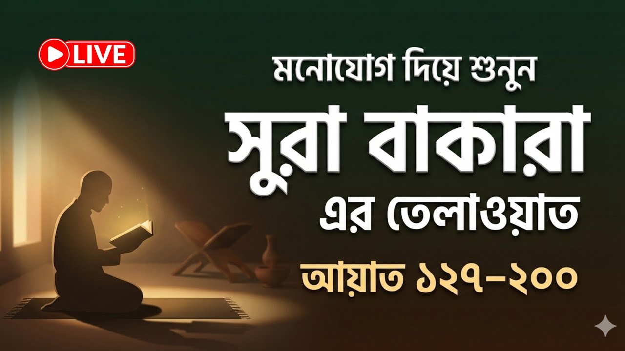 সুরা বাকারা তেলাওয়াত (আয়াত ১২৭–২০০) | মন শান্ত করা কোরআন তিলাওয়াত | Surah Baqarah Recitation Bangla