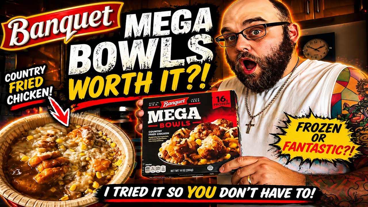 Trying Banquet MEGA BOWLS COUNTRY FRIED CHICKEN Frozen Meal!