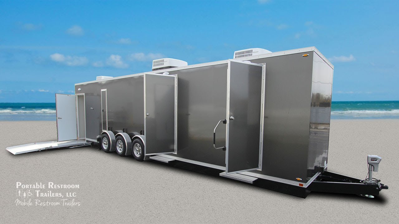 ADA Portable Restroom Trailer + 8 Station | Oahu Series - Narrow Body