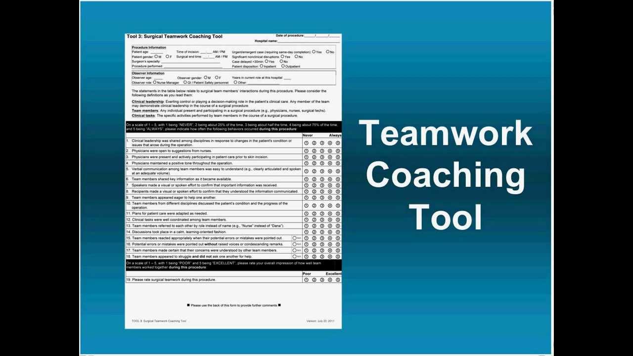 Surgical Teamwork Coaching Tool