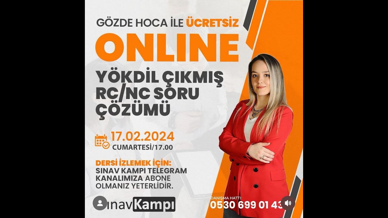 YÖKDİL ÇIKMIŞ RC/NC SORU ÇÖZÜM DERSİ I GÖZDE HOCA