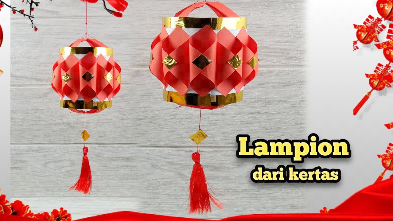 Lampion dari kertas origami | hiasan imlek | DIY Chinese New Year lantern