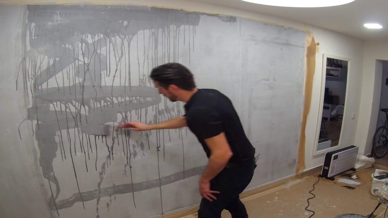 Betono imitacija su Mr. Clay molio tinku / Concrete imitation with clay plaster full GoPro version