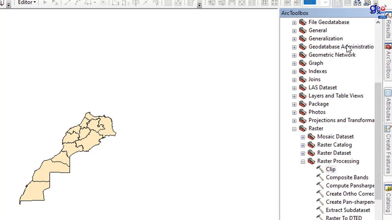 تقطيع صورة واحدة أو مجموعة من الصور على برنامج ArcGIS