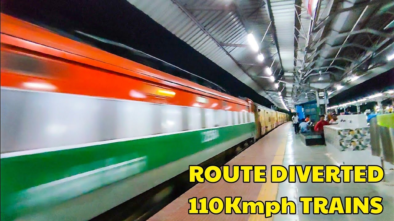 🔥 110Kmph Mega Route Diverted Trains through Sealdah Main Line | Madly Honking Night Diverted Trains