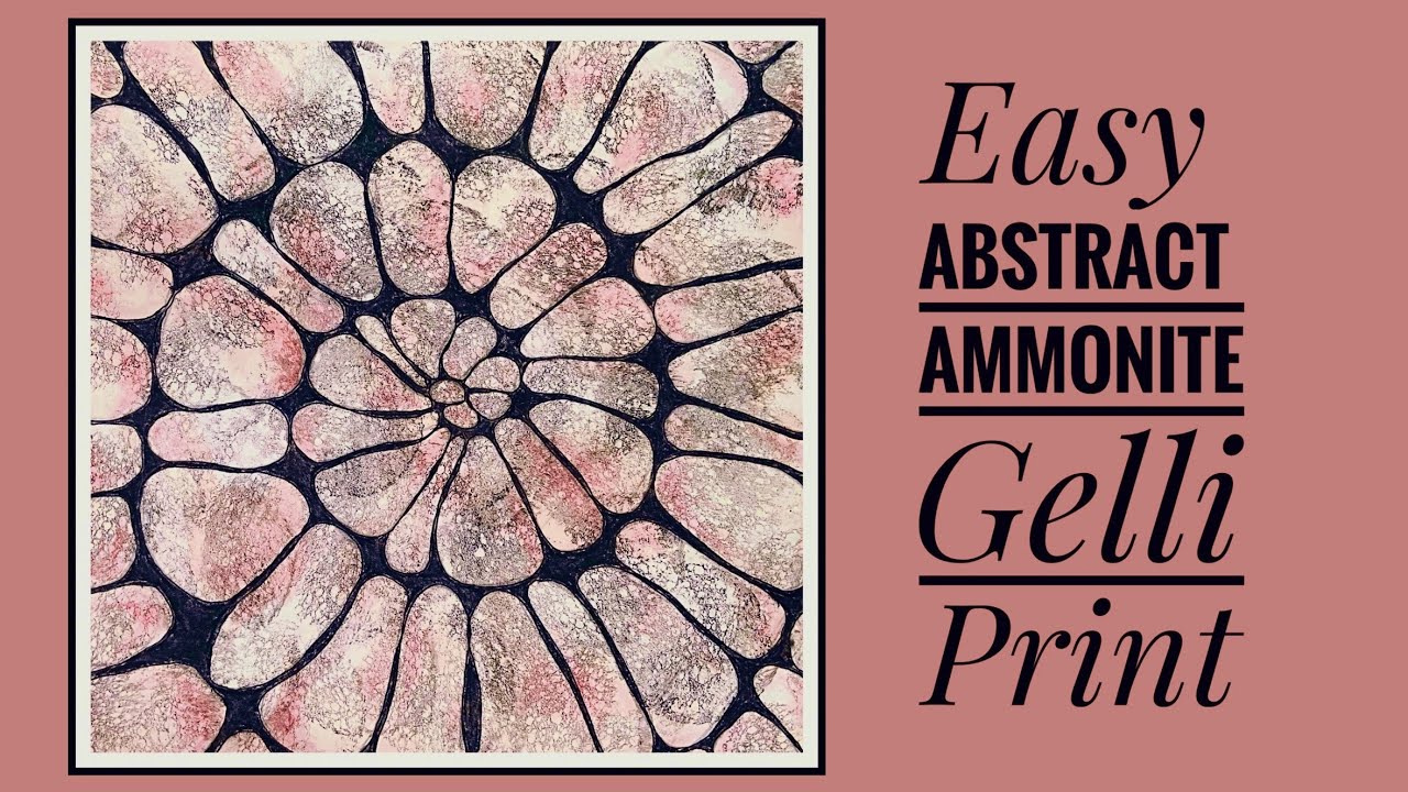 Abstract Ammonite - Gelli Print - Wall Art  - #easy #gelliprint #art #painting