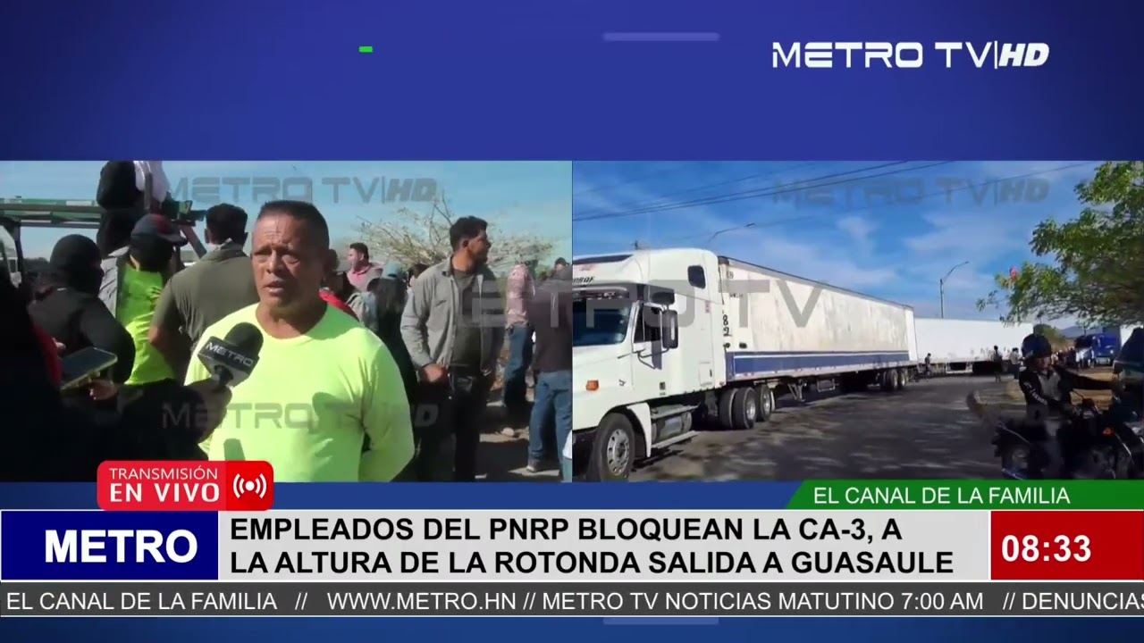 Empleados del PNRP bloquean la CA-3 a la altura de la rotonda de la salida a Guasaule en Choluteca