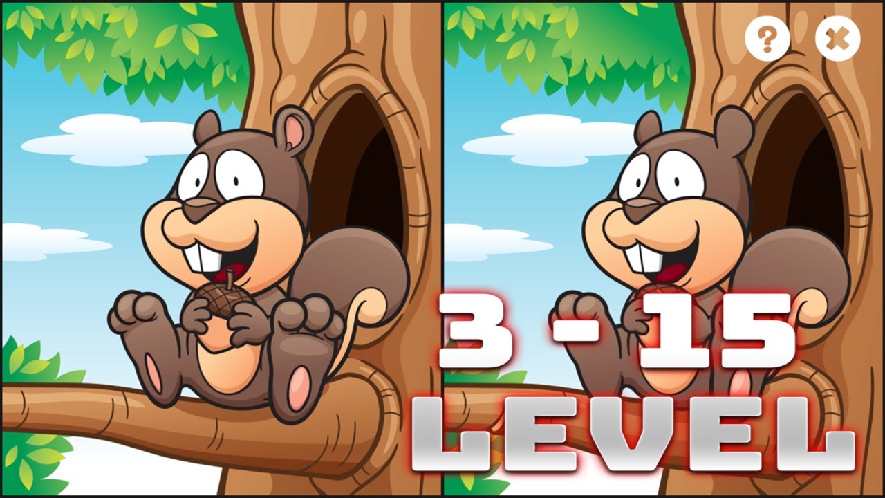 Spot it: Find the Difference Level 3-15 Logic Games for Kids