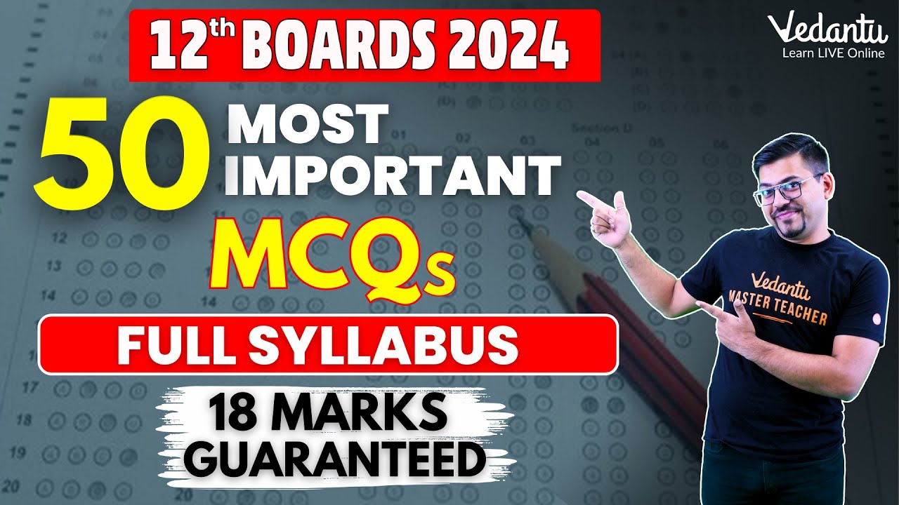 Class 12 Maths 50 Most Important MCQs | Class 12 Maths Full Syllabus | Board Exams 2024 | Harsh Sir