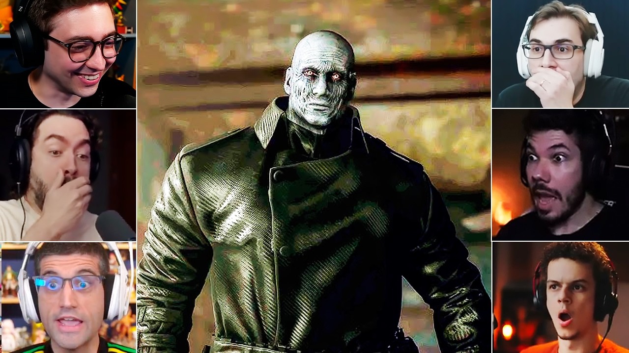 O MELHOR VILÃO APARECE! YOUTUBERS REAGEM A ENTRADA DO MR. X EM RESIDENT EVIL 9 REQUIEM