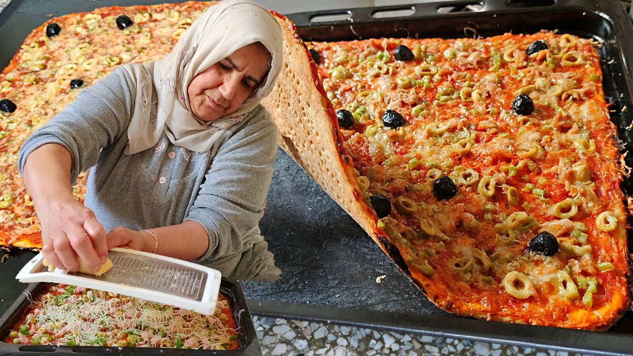 ختصري الوقت ‼️ بتحضير بيتزا عائلية XL اقتصادية ولذيذة مع الحاجة روكي 🍕