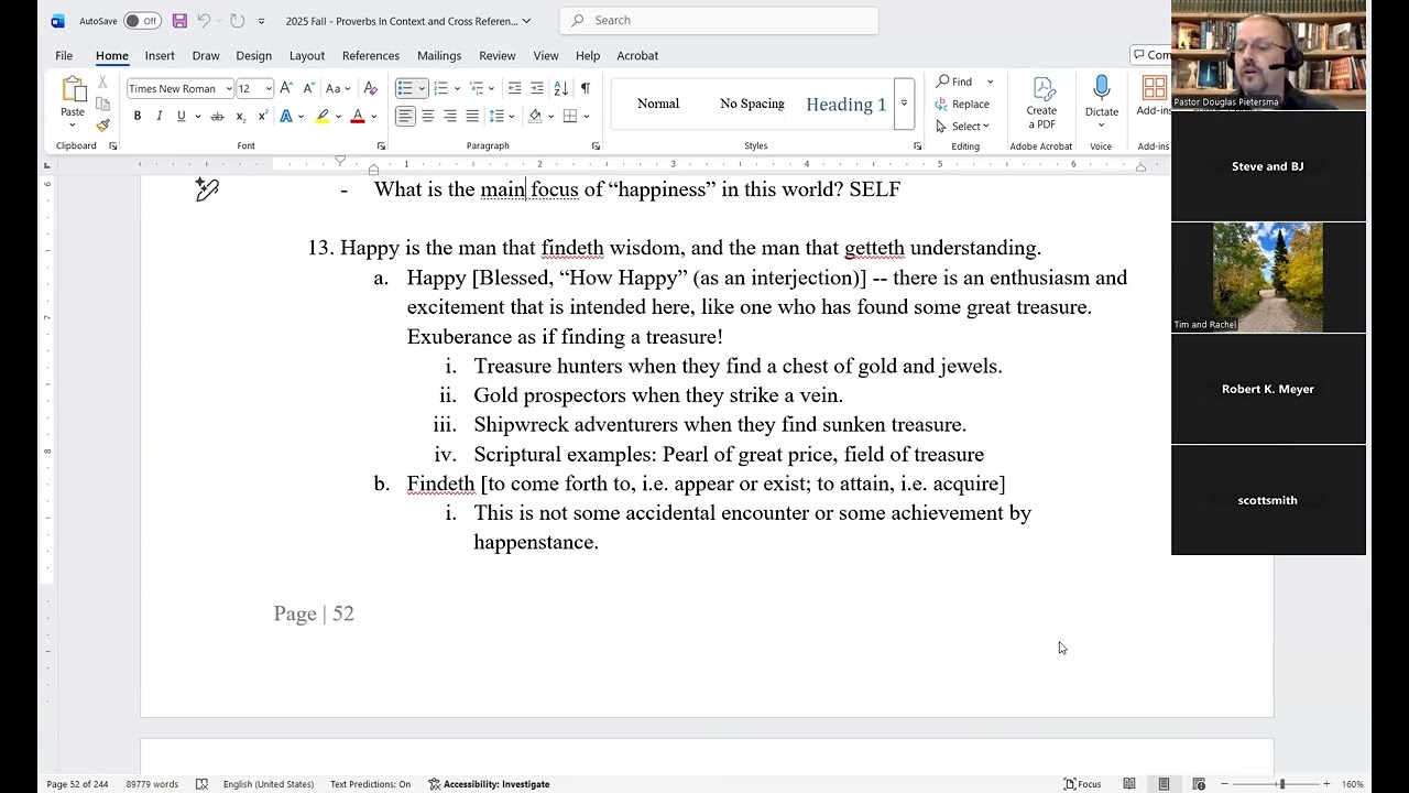 2026 01 07   Bible Study Series on Proverbs by Dr Pietersma
