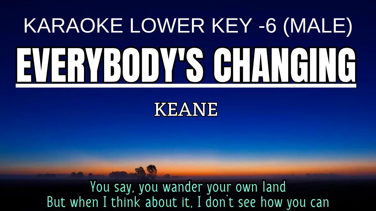 Keane - Everybody's Changing (Karaoke Lower Key Nada Rendah Pria -6 F#)